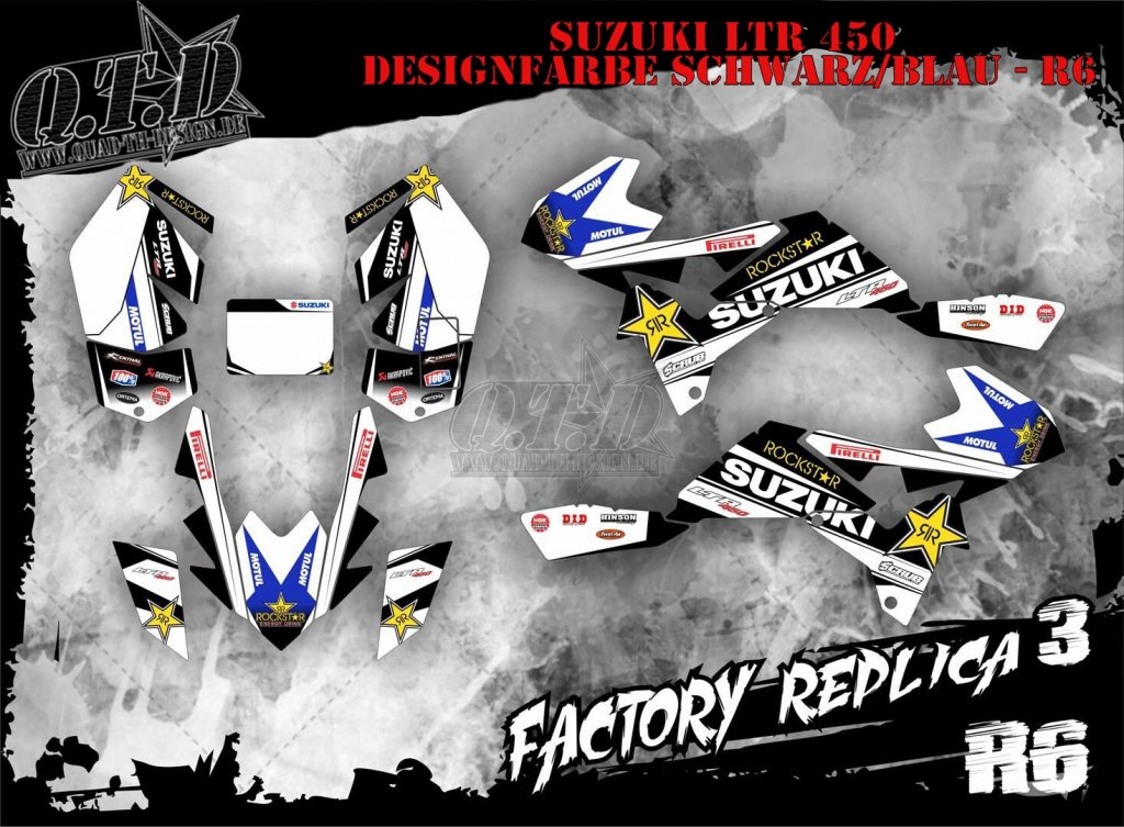 Factory Replica 3 Schwarz-Blau für Suzuki LTR 450